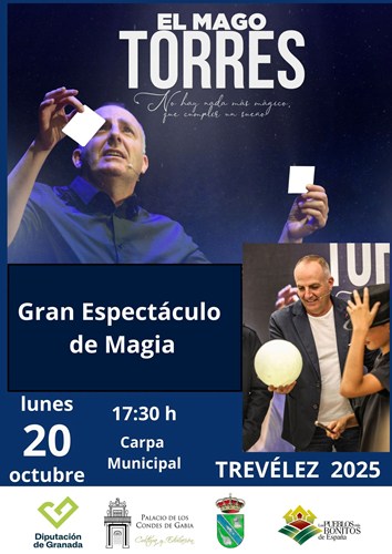 17:30 GRAN ESPECTÁCULO DE MAGIA CON EL MAGO TORRES