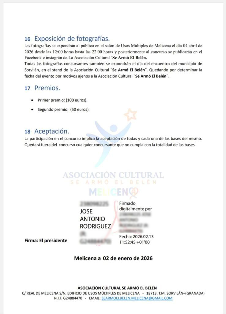 Bases 4 - Primer Concurso de Fotografía Digital de Melicena