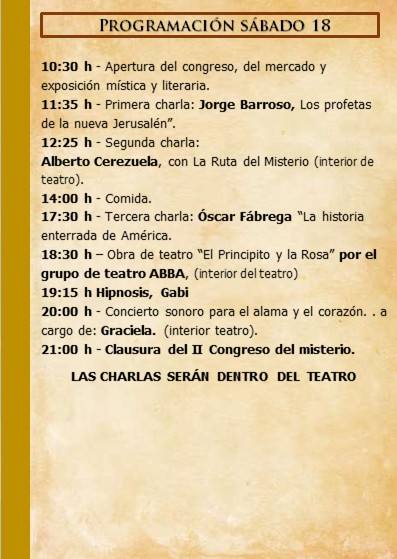 V Jornada Literaria y III Congreso del Misterio